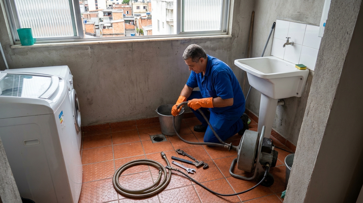 Desentupimento de ralo com equipamento em Palmas‑TO