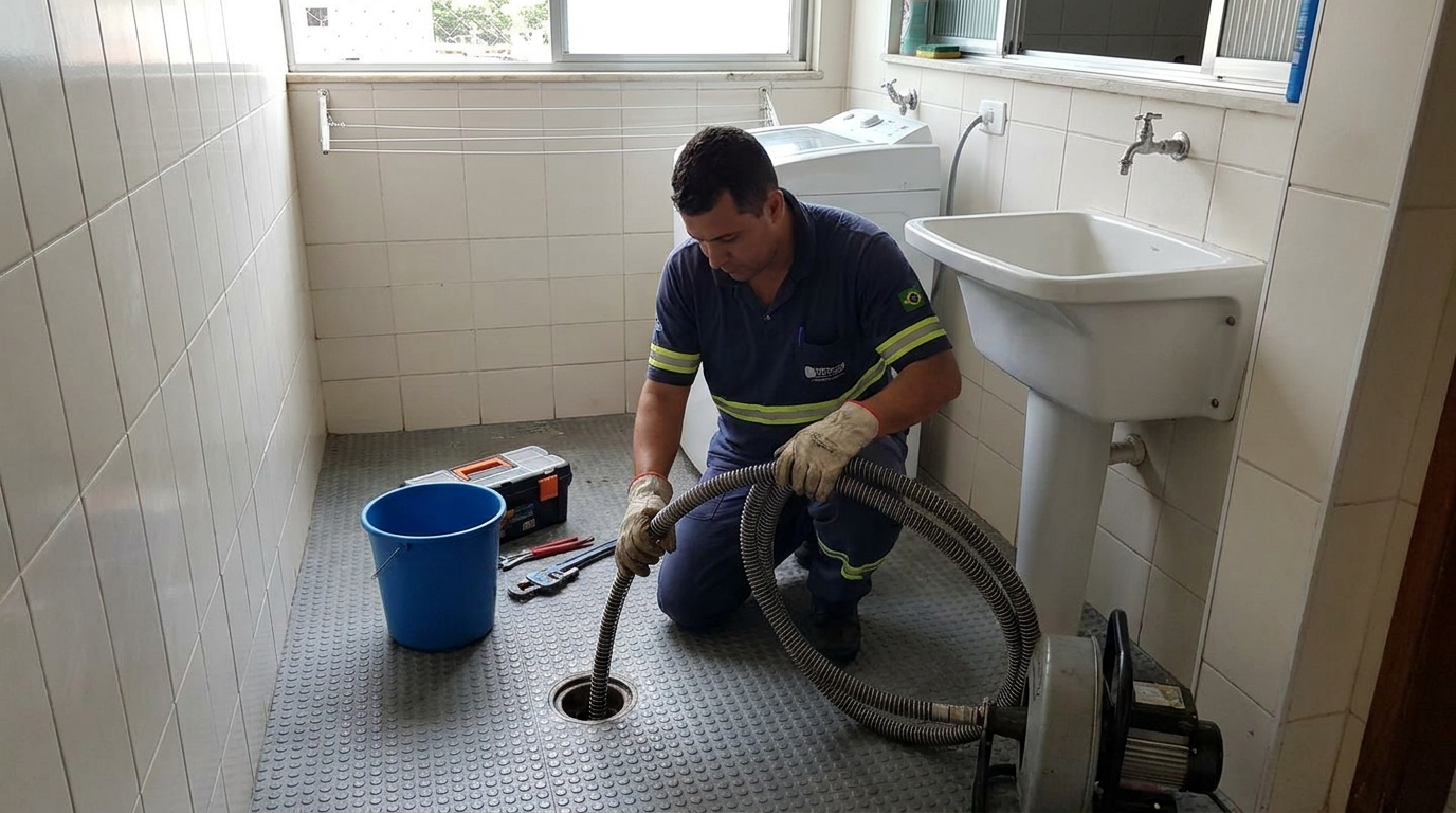 Desentupimento de ralo residencial em Palmas‑TO
